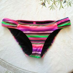 Victoria's Secret Neon Stripe Bikini Bottoms Med